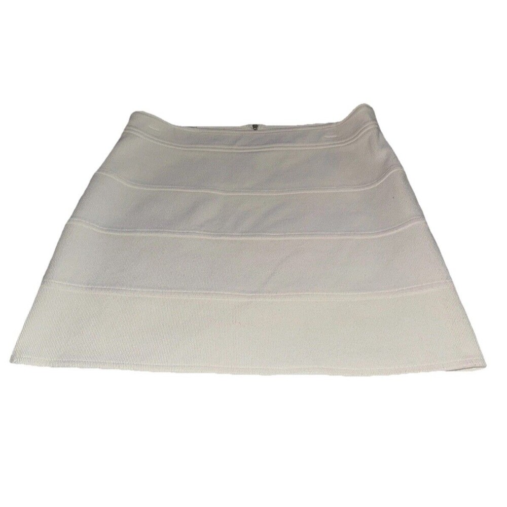 New York & Company Size 8 Bandage Mini White Skirt